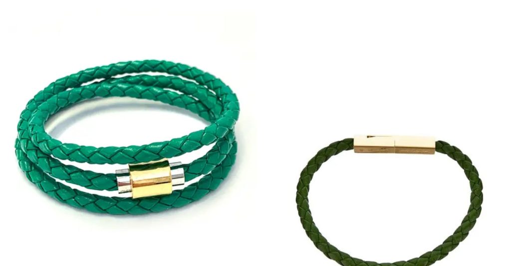 BVLGARI Green Leather MAN Bracelet