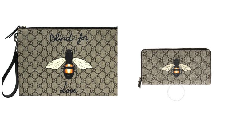 Gucci Bestiary Wallet with Bees in GG Supreme
