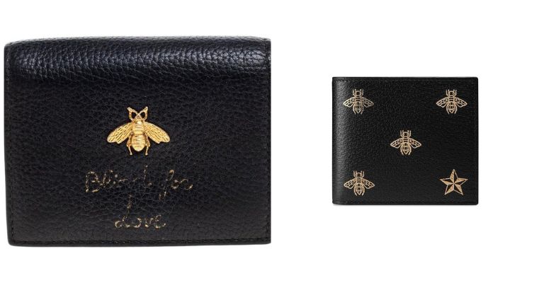 Gucci Black Bee Bifold Wallet